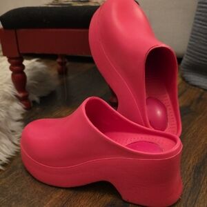 Womens Platform Mules Slip On Sandals Closed Toe Clogs Non-Slip Thick Sole Water